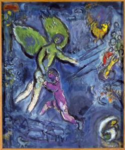 "La lutte de Jacob et de l'Ange" by Marc Chagall, 1963.