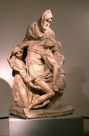 Nicodemus helping to take down Jesus' body from the cross, Michelangelo Pieta.
