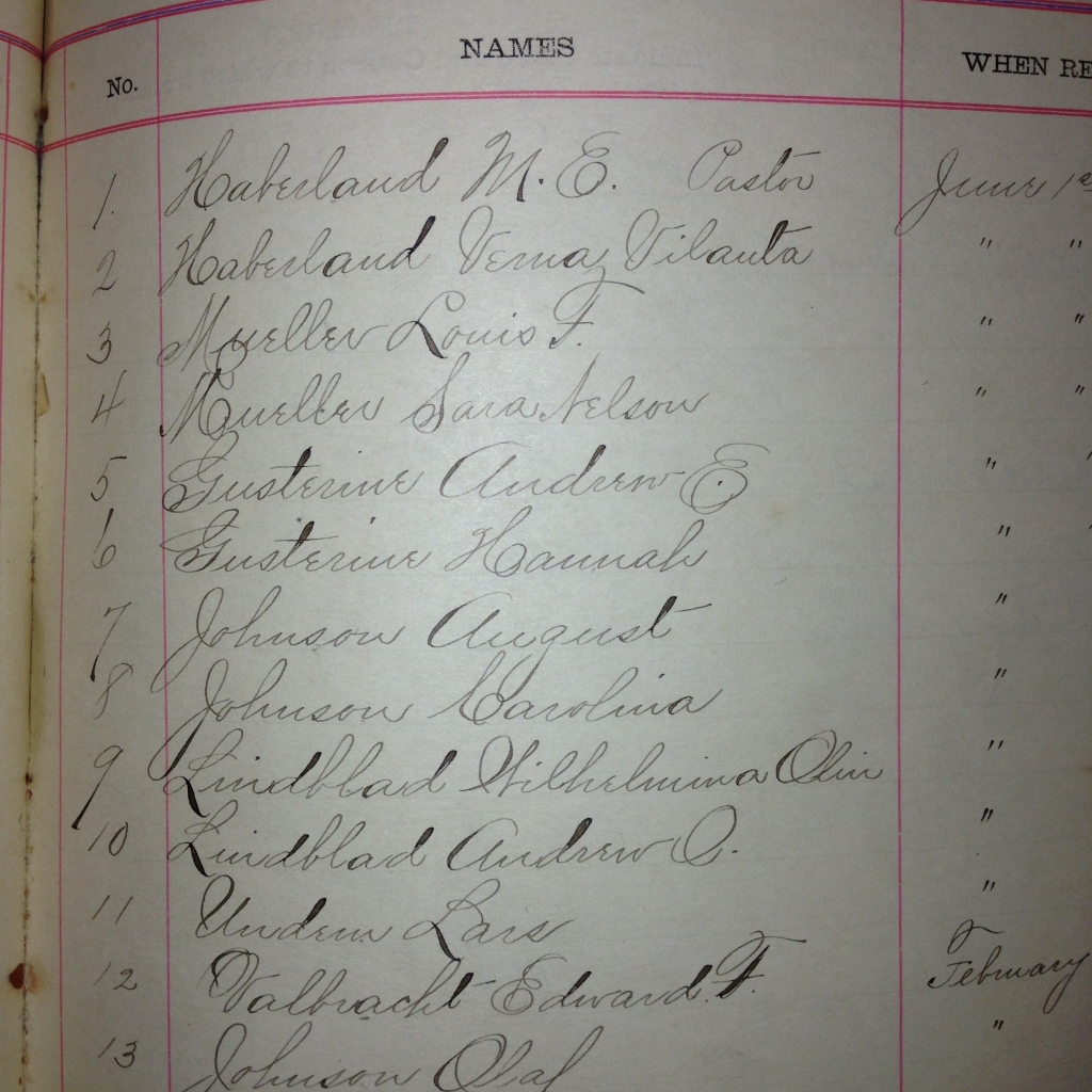 Charter members of St. Luke's, #1-11